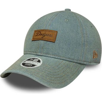 Sapkák ívelt kék állítható 9TWENTY Denim Los Angeles Dodgers MLB New Era