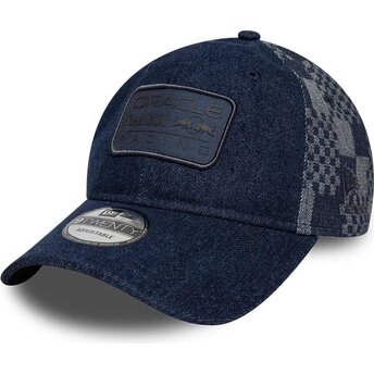 Sapkák ívelt sötétkék állítható 9TWENTY Patterned Denim Red Bull Racing Formula 1 New Era