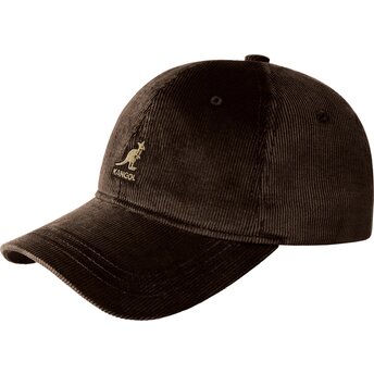 Sapkák ívelt barna állítható Cord Baseball Kangol