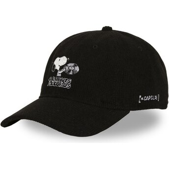 Sapkák ívelt fekete állítható PEA8 REC Records Snoopy Földimogyoró Capslab