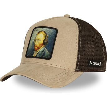 Sapkák ívelt bézs snapback ART1 MONO Vincent van Gogh Hírességek Capslab