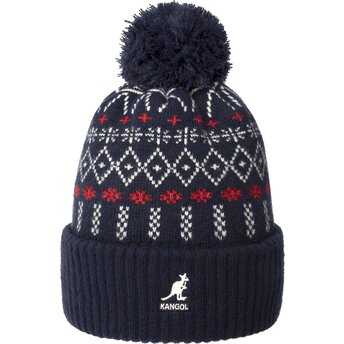 Sapkák pompon sötétkék Holiday Dk Blue Kangol