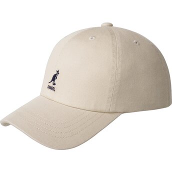 Sapkák ívelt bézs állítható Washed Baseball Kangol