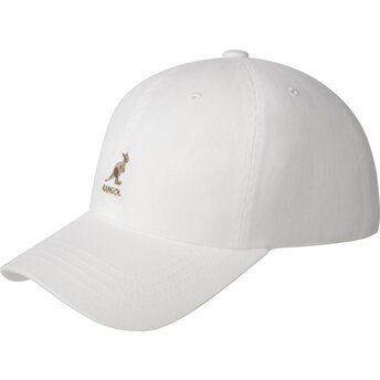 Sapkák ívelt fehér állítható Washed Baseball White Kangol
