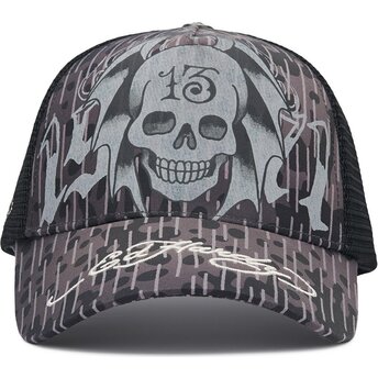 Sapkák ívelt fekete snapback 13 Skull Ed Hardy