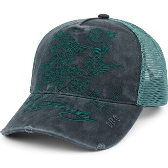 Sapkák ívelt fekete snapback Outline Distressed Ed Hardy