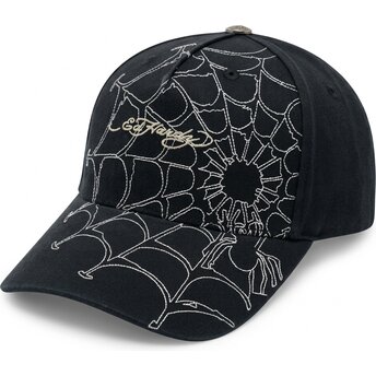Sapkák ívelt fekete állítható Spiderweb Ed Hardy