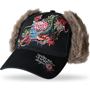 Sapkák ívelt fekete illesztett Crawling Trapper Ed Hardy