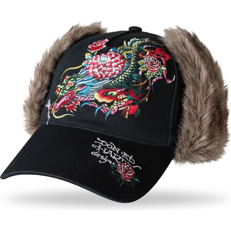 sapkak-ivelt-fekete-illesztett-crawling-trapper-ed-hardy