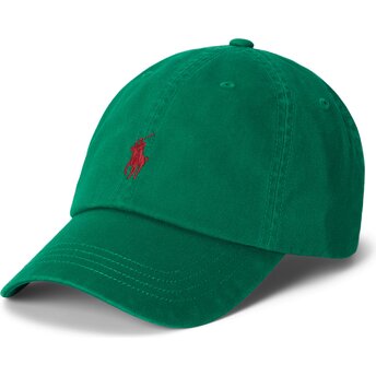 Sapkák ívelt zöld állítható Cotton Chino Classic Sport Polo Ralph Lauren