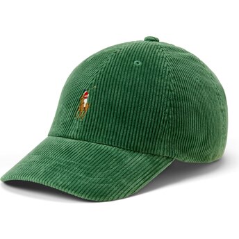 Sapkák ívelt zöld állítható Corduroy Polo Ralph Lauren