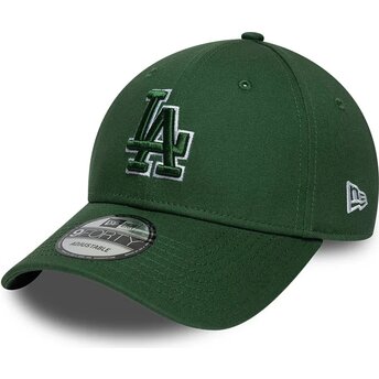 Sapkák ívelt zöld állítható 9FORTY Team Outline Los Angeles Dodgers MLB New Era