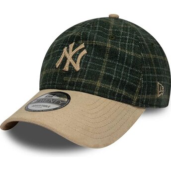 Sapkák ívelt zöld állítható 9TWENTY Mix Check New York Yankees MLB New Era
