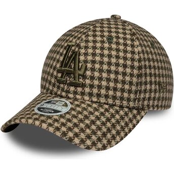 Sapkák ívelt zöld állítható 9FORTY M-Crown Houndstooth Los Angeles Dodgers MLB New Era