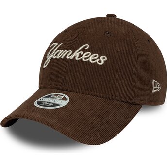 Sapkák ívelt barna állítható 9TWENTY Cord Script New York Yankees MLB New Era