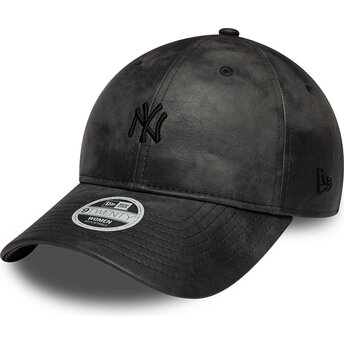 Sapkák ívelt fekete állítható 9TWENTY Washed PU New York Yankees MLB New Era