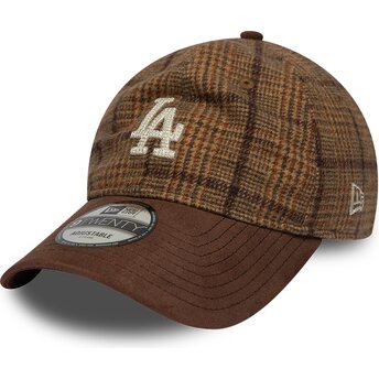 Sapkák ívelt barna állítható 9TWENTY Mix Check Los Angeles Dodgers MLB New Era