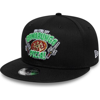 Sapkák lapos fekete snapback gyereknek 9FIFTY Cowabunga Pizza Tortugas Ninja New Era