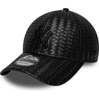 Sapkák ívelt fekete snapback 9FORTY PU Weave New York Yankees MLB New Era