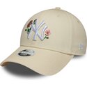 sapkak-ivelt-bezs-snapback-9forty-rose-sequin-new-york-yankees-mlb-new-era
