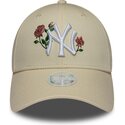 sapkak-ivelt-bezs-snapback-9forty-rose-sequin-new-york-yankees-mlb-new-era