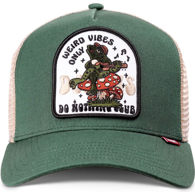 sapkak-ivelt-zold-snapback-hft-do-nothing-club-weird-vibes-frog-djinns