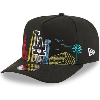 Sapkák ívelt fekete snapback 9FIFTY A Frame Precurved Skyline Los Angeles Dodgers MLB New Era