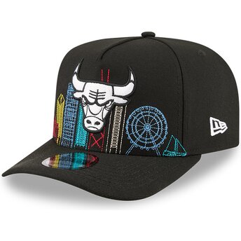 Sapkák ívelt fekete snapback 9FIFTY A Frame Precurved Skyline Chicago Bulls NBA New Era