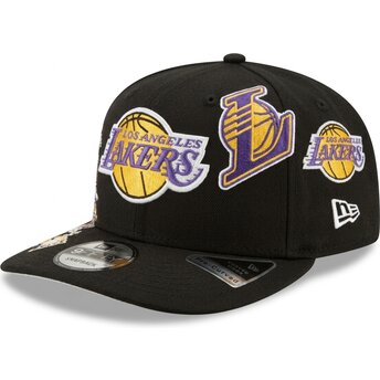 Sapkák ívelt fekete snapback 9FIFTY A Frame Precurved Multi Patch Los Angeles Lakers NBA New Era