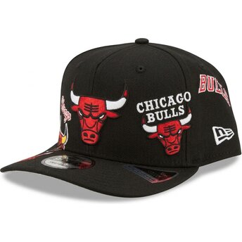 Sapkák ívelt fekete snapback 9FIFTY A Frame Precurved Multi Patch Chicago Bulls NBA New Era