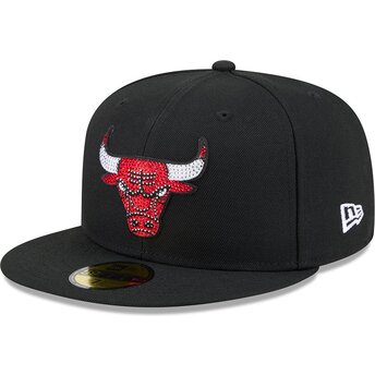 Sapkák lapos fekete illesztett 59FIFTY Rhinestone Badge Chicago Bulls NBA New Era