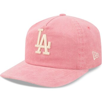 Sapkák ívelt rózsaszín állítható 19TWENTY Precurved Corduroy Pastel Los Angeles Dodgers MLB New Era