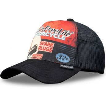 Sapkák ívelt fekete snapback N°240 Spark Plugs Rock’nFreeLife