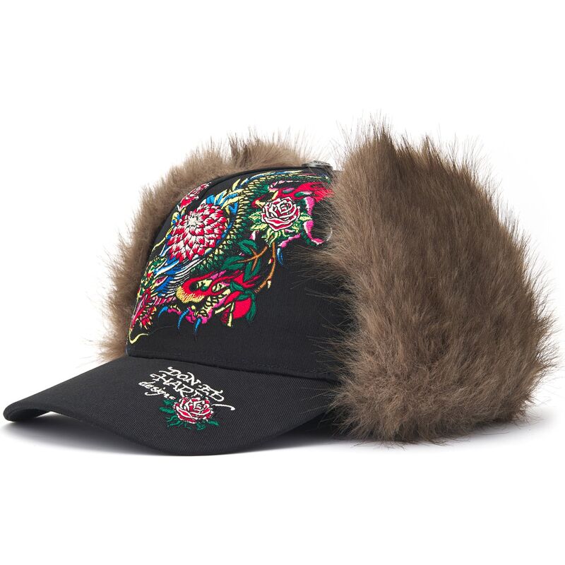 sapkak-ivelt-fekete-illesztett-crawling-trapper-ed-hardy
