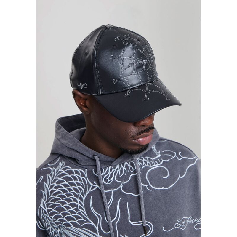 sapkak-ivelt-fekete-allithato-spiderweb-pu-leather-ed-hardy