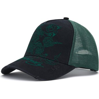Sapkák ívelt fekete snapback Outline Distressed Ed Hardy