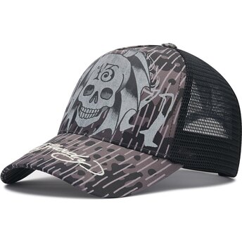 Sapkák ívelt fekete snapback 13 Skull Ed Hardy