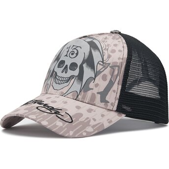 Sapkák ívelt szürke snapback 13 Skull Ed Hardy
