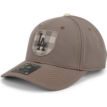 Sapkák ívelt barna snapback Dri-Fit Rise Structured Los Angeles Dodgers MLB Nike