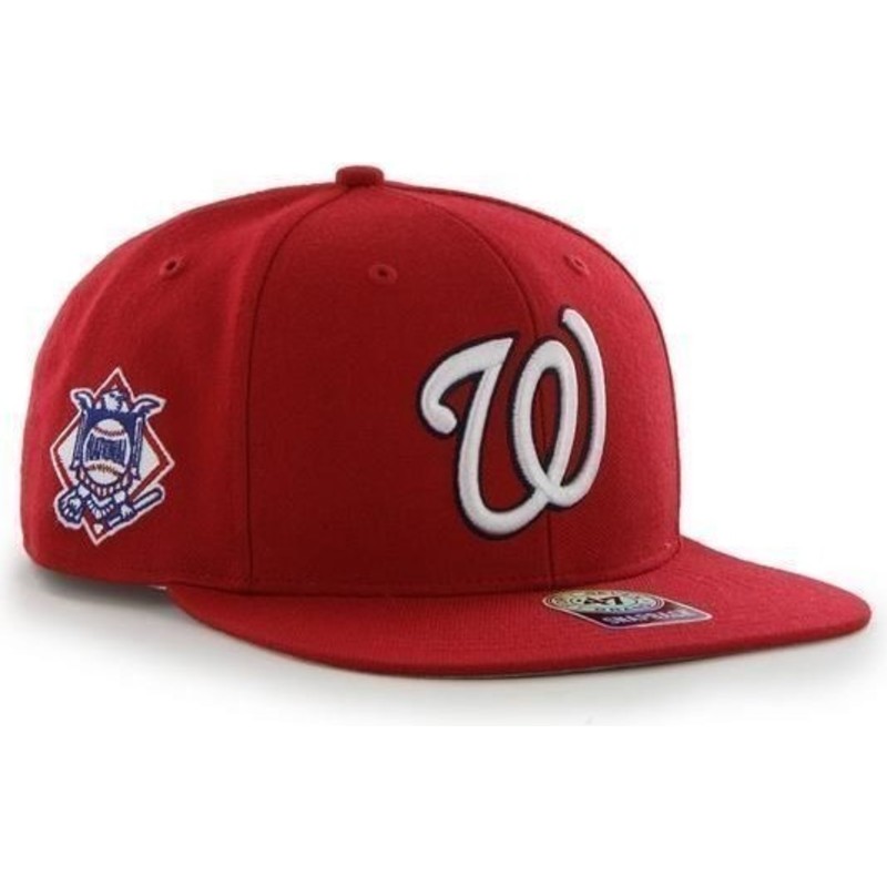 47-brand-flat-brim-seitliches-logo-mlb-washington-nationals-smooth-snapback-cap-rot