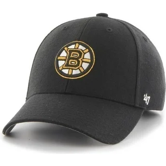 Schwarze Kappe mit gebogenem Schirm von NHL Boston Bruins von 47 Brand