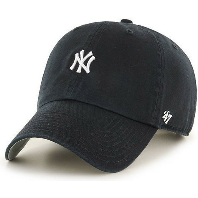 47-brand-curved-brim-kleines-logo-mlb-new-york-yankees-cap-schwarz