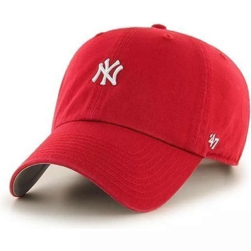 47-brand-curved-brim-kleines-logo-mlb-new-york-yankees-cap-rot