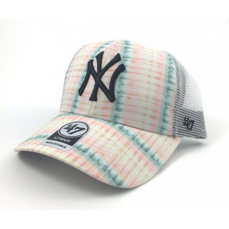 47-brand-flower-print-new-york-yankees-mlb-trucker-cap-pink
