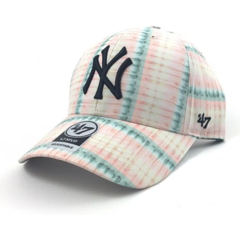 47-brand-curved-brim-flower-print-new-york-yankees-mlb-pink-cap